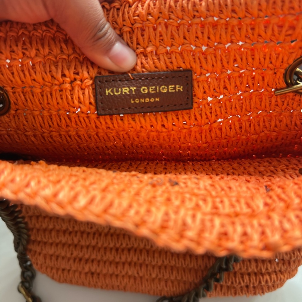 Kurt Geiger Orange Woven Tote Bag - Picture 4 of 4